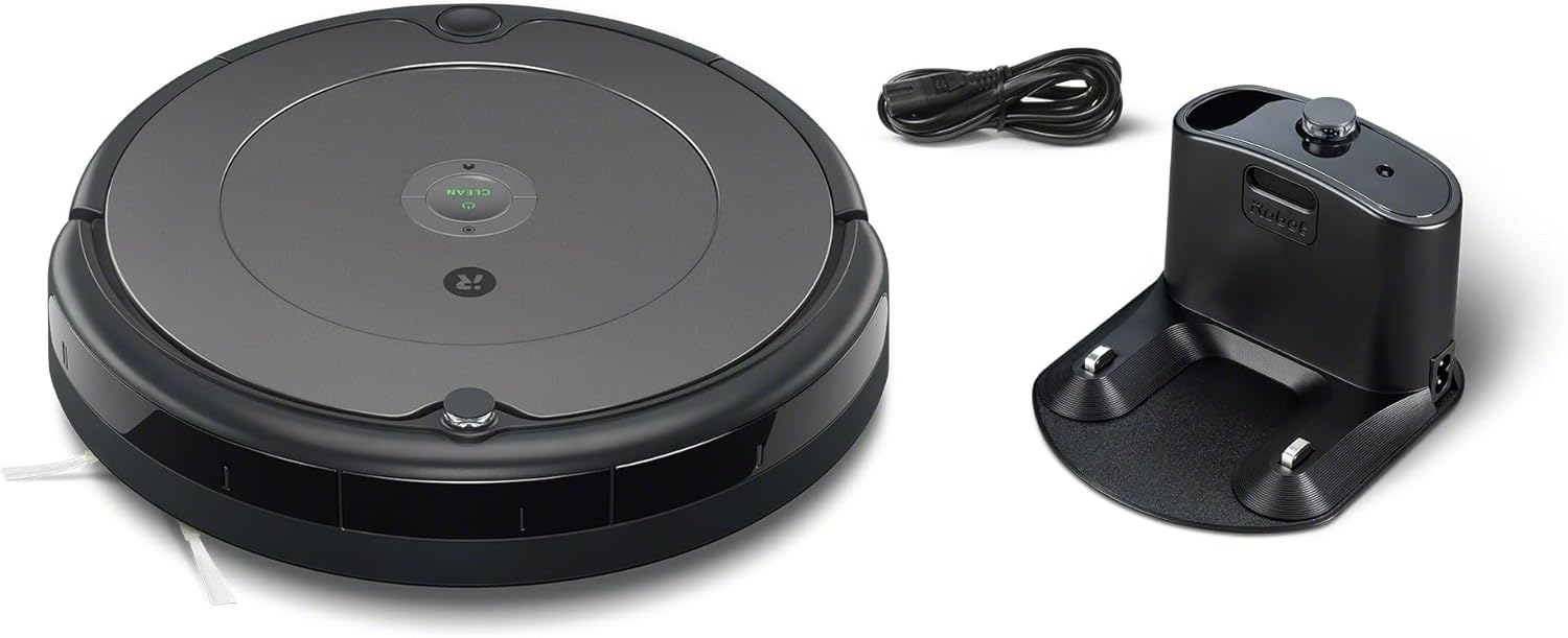 Robot aspirapolvere e lavapavimenti iRobot Roomba Combo Essential (Y0112), potente aspirazione e lavaggio, sistema di pulizia a 4 fasi, 3 livelli di aspirazione, pulizia Spot, controllabile tramite app, pulsanti o voce, Bianco