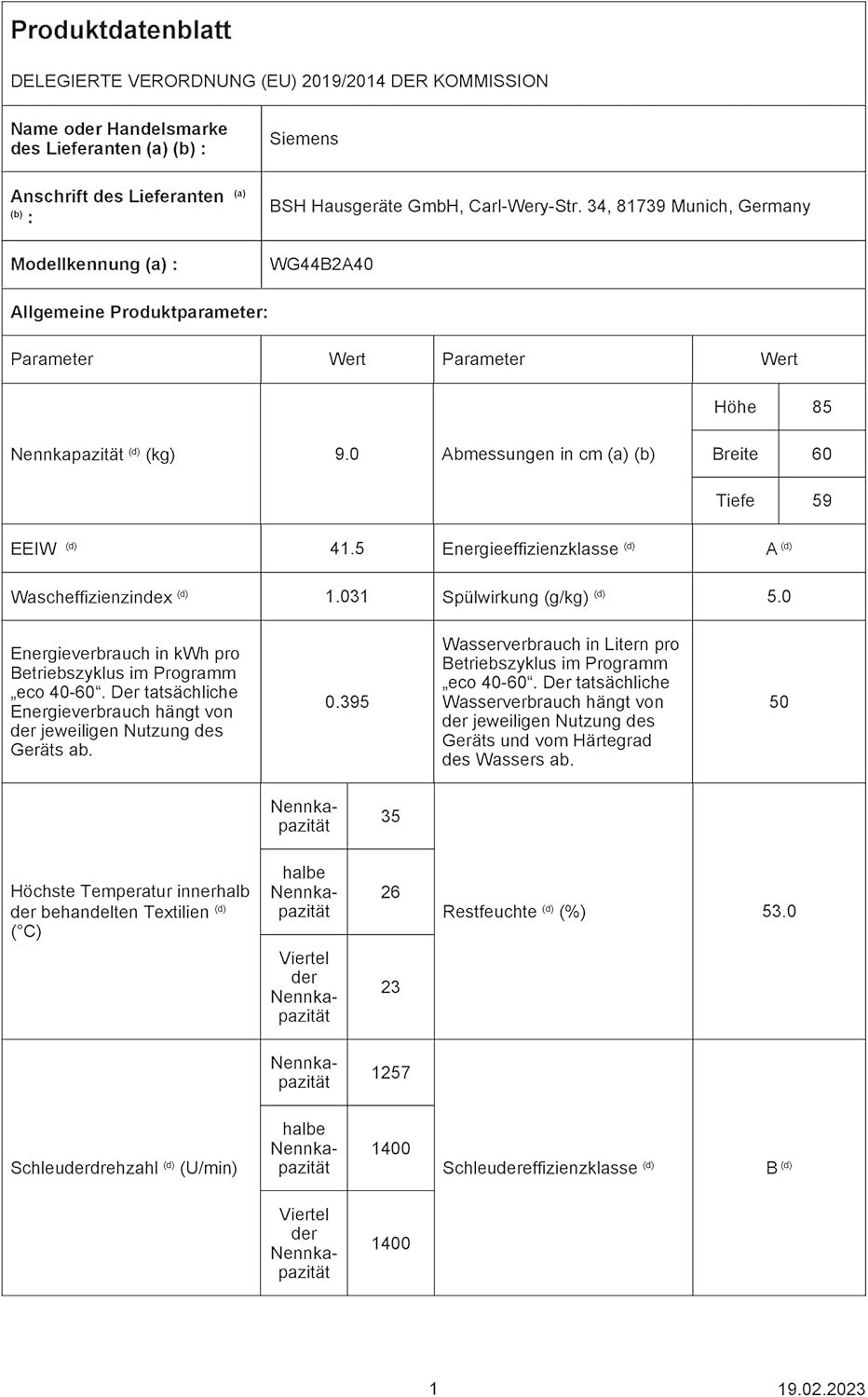 Siemens WG54G106EM iQ500, Waschmaschine 10kg, 1400 U/min, Antiflecken-System, varioSpeed für schneller saubere Wsche, Nachlegefunktion, wscheschonend, LED-Display, aquaStop, Amazon Exclusive Edition