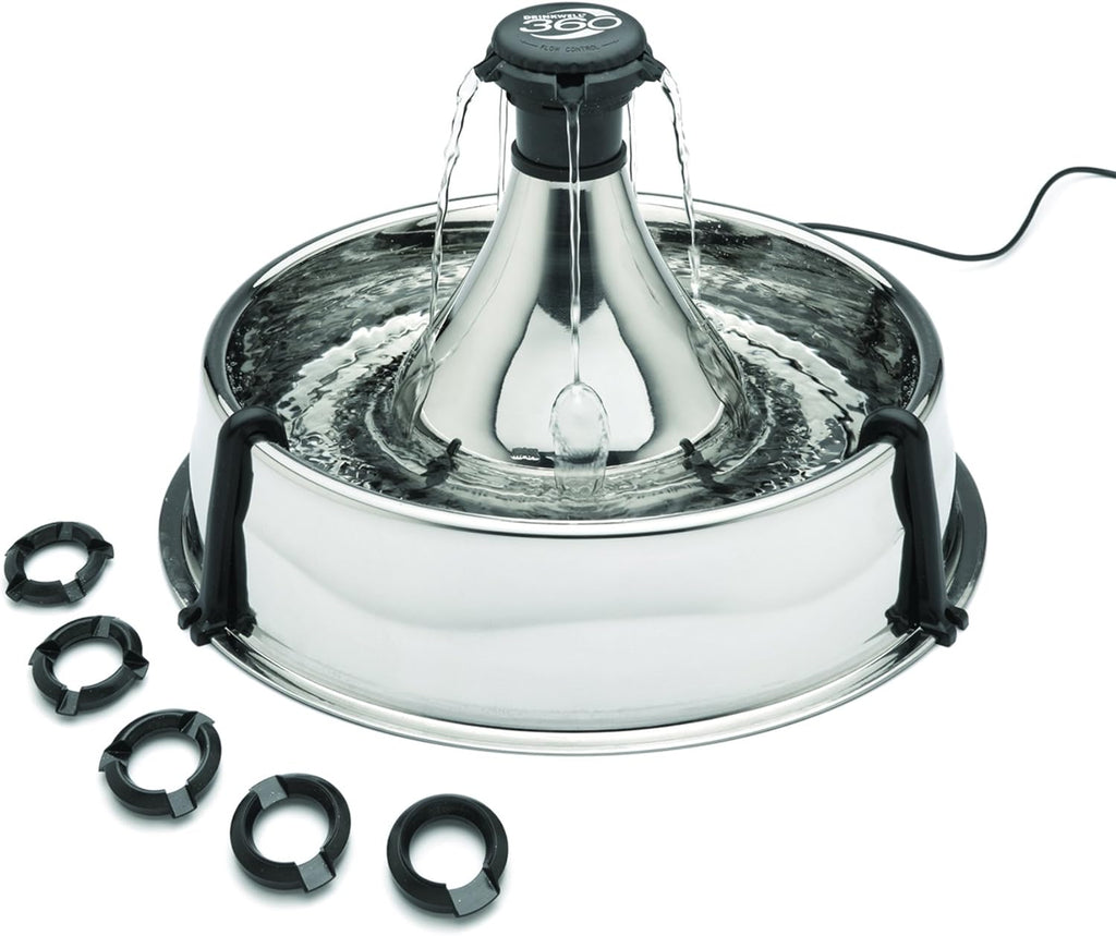 PetSafe Drinkwell 360 Fontana per Cani e Gatti, Fontana per Gatti da 3,8 Litri, Fontana in Acciaio Inossidabile e Filtro a Carbone Attivo per Fontana Drinkwell 360, Filtro di Ricambio per PetSafe, Confezione da 3