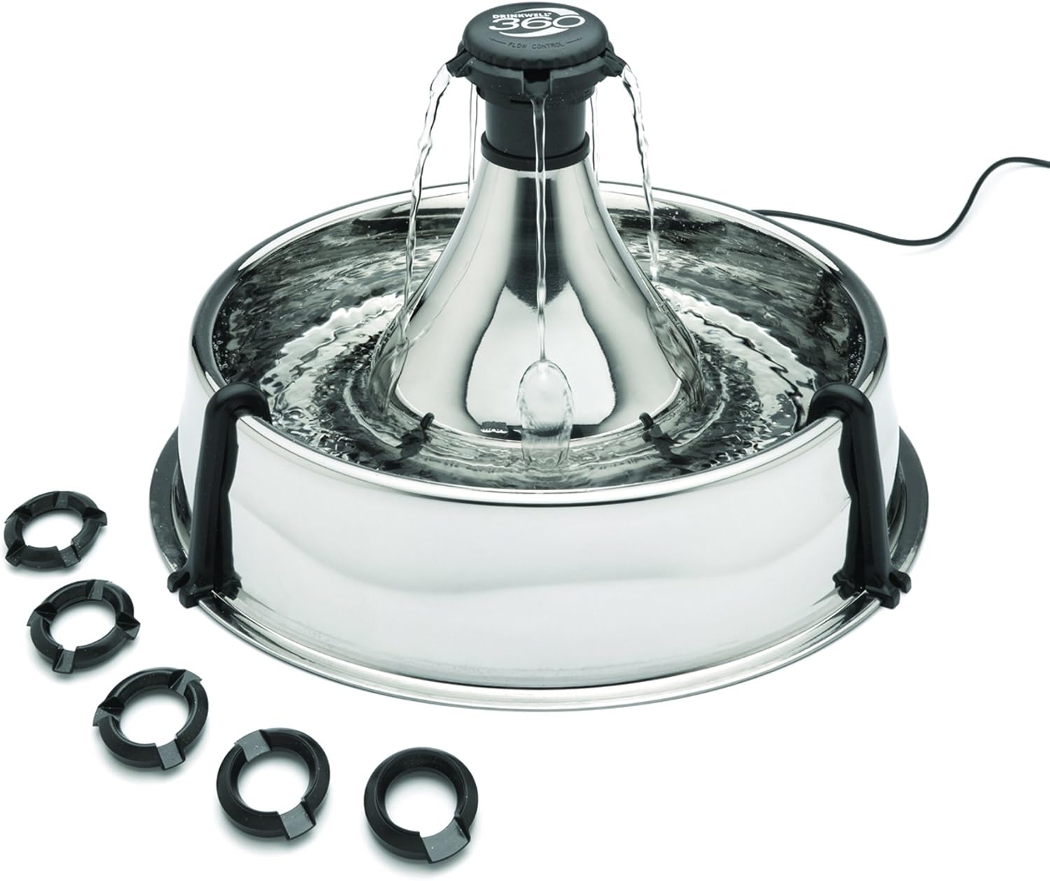 PetSafe Drinkwell 360 Fontana per Cani e Gatti, Fontana per Gatti da 3,8 Litri, Fontana in Acciaio Inossidabile e Filtro a Carbone Attivo per Fontana Drinkwell 360, Filtro di Ricambio per PetSafe, Confezione da 3