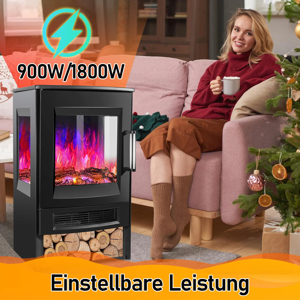 Sonnewelt Elektrokamin mit LED Flammenm WiFi Fernbedienung 900W/1800W