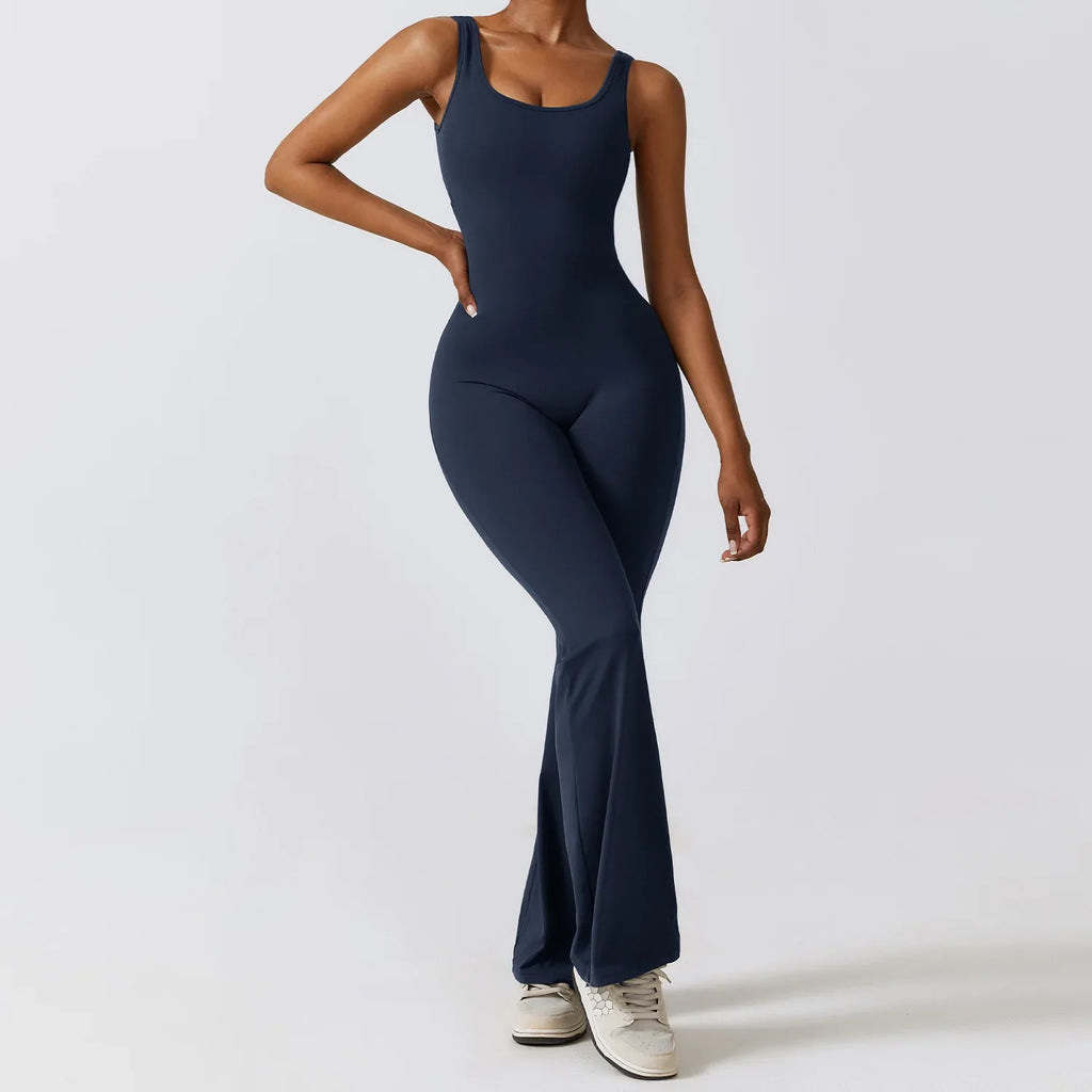 Leggings a vita alta elasticizzati per allenamento e top corto
