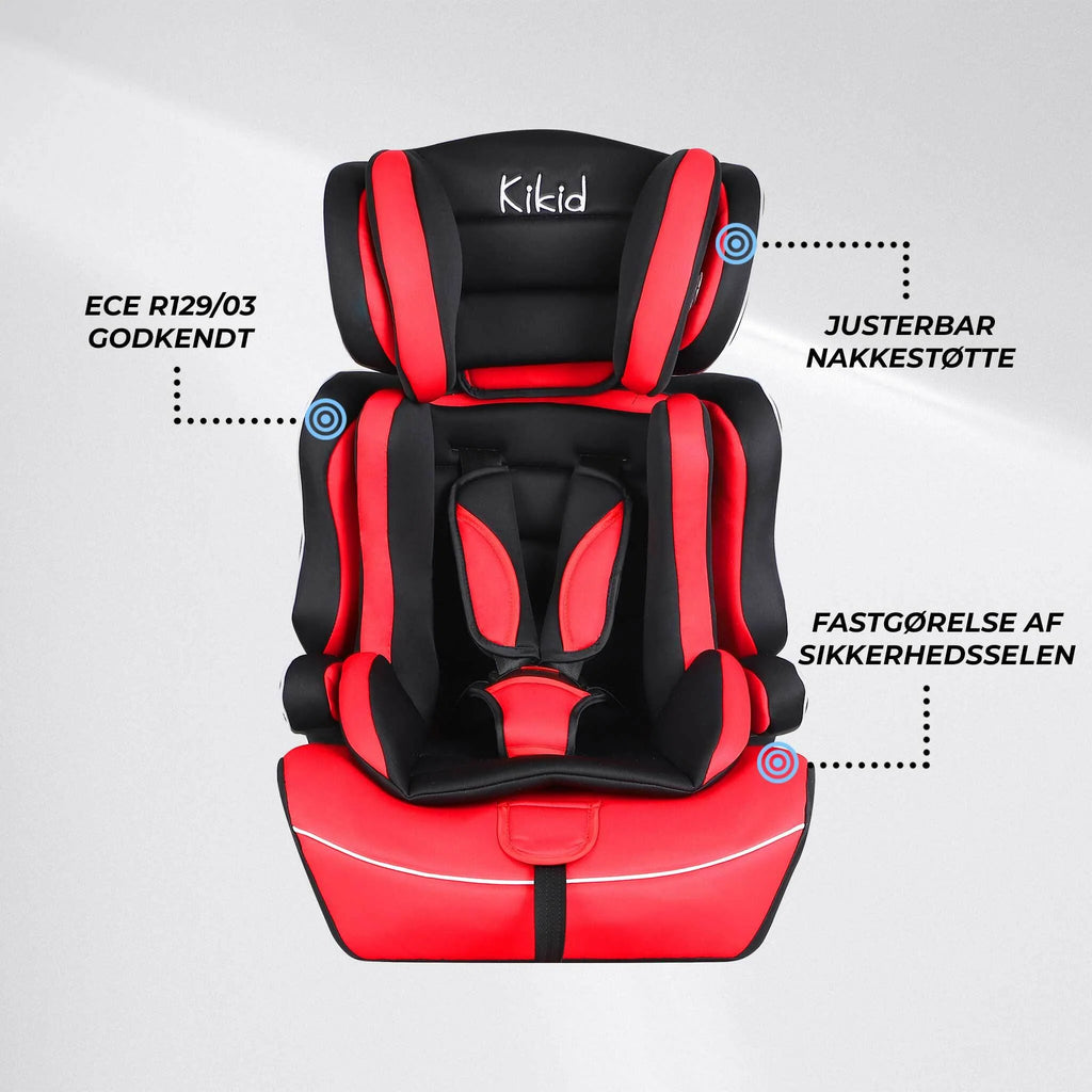 Kikid Kindersitz Basic 76-150cm R129, schwarz rot