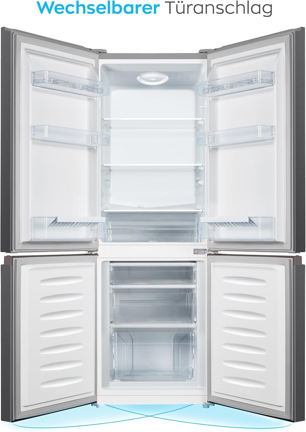 HEINRICHS Frigorifero-congelatore 175 litri, Volume frigorifero 122 litri, Scomparto congelatore 53 litri, Illuminazione interna a LED, Porta frigorifero reversibile, Silenzioso 39 dB, Grandi cassetti congelatore, 7 livelli di temperatura, Inox