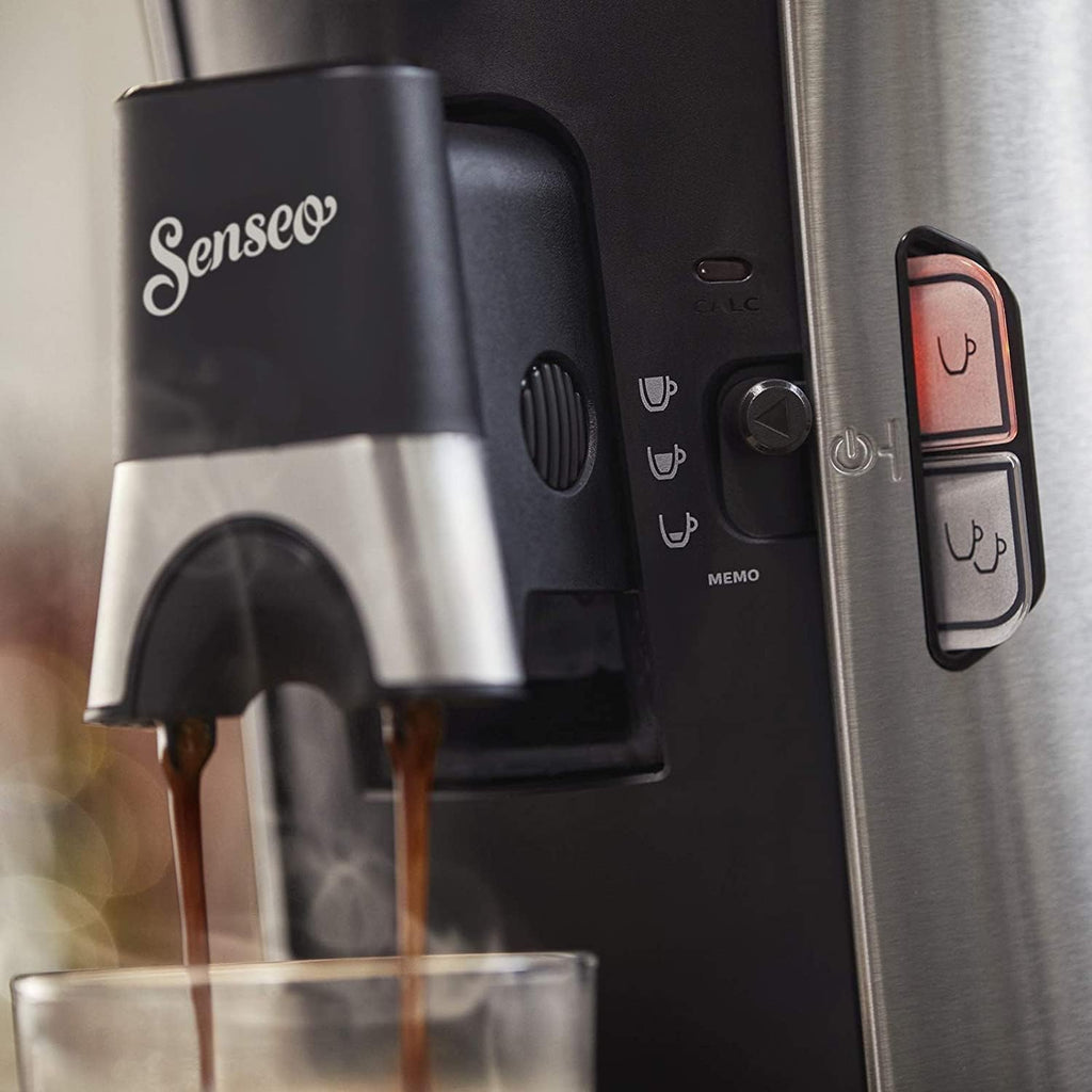 Philips Senseo Select CSA240/20 Macchina da caffè a cialde (selezione intensità Plus, funzione Memo, in plastica riciclata), Nero Eco