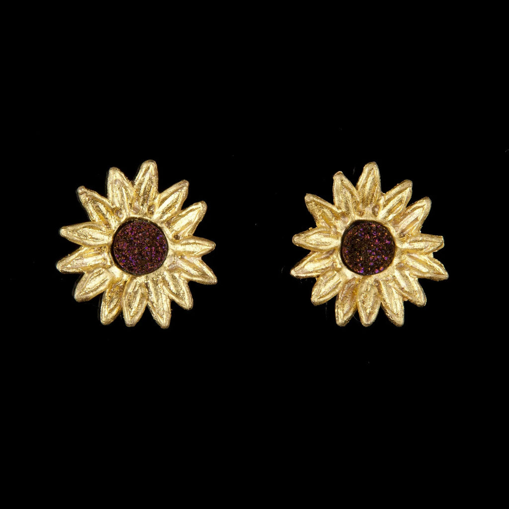 Orecchini a perno con girasole - Delicati