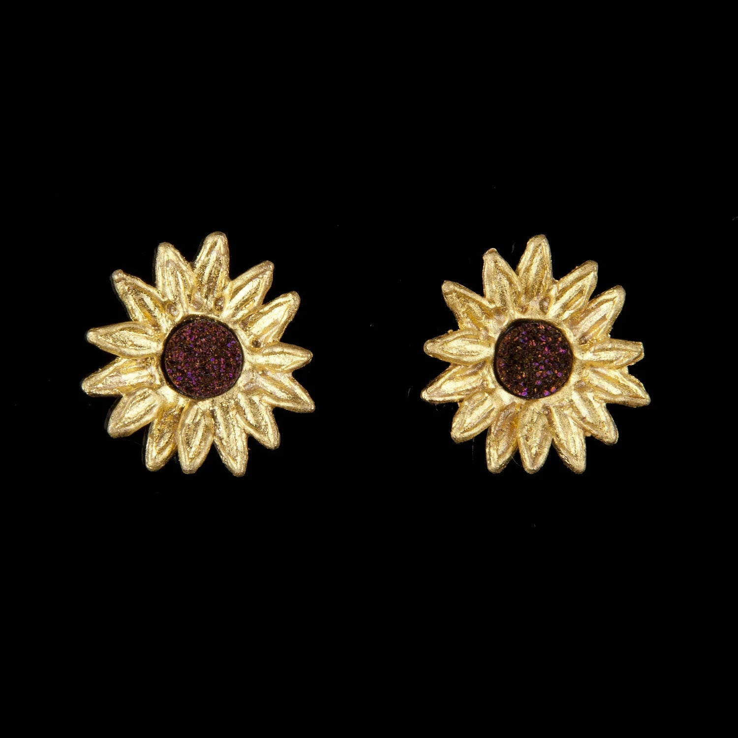 Orecchini a perno con girasole - Delicati