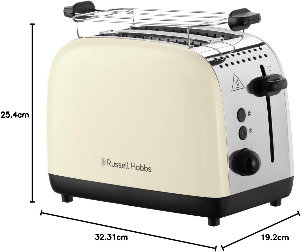 Russell Hobbs Frühstücksset Colours+ Creme: Kaffeemaschine 24033-56 [Digitaler Timer] + Wasserkocher 20415-70 [1,7l, 2400 W] + Toaster 26551-56 [für 2 Scheiben], Frühstücksserie