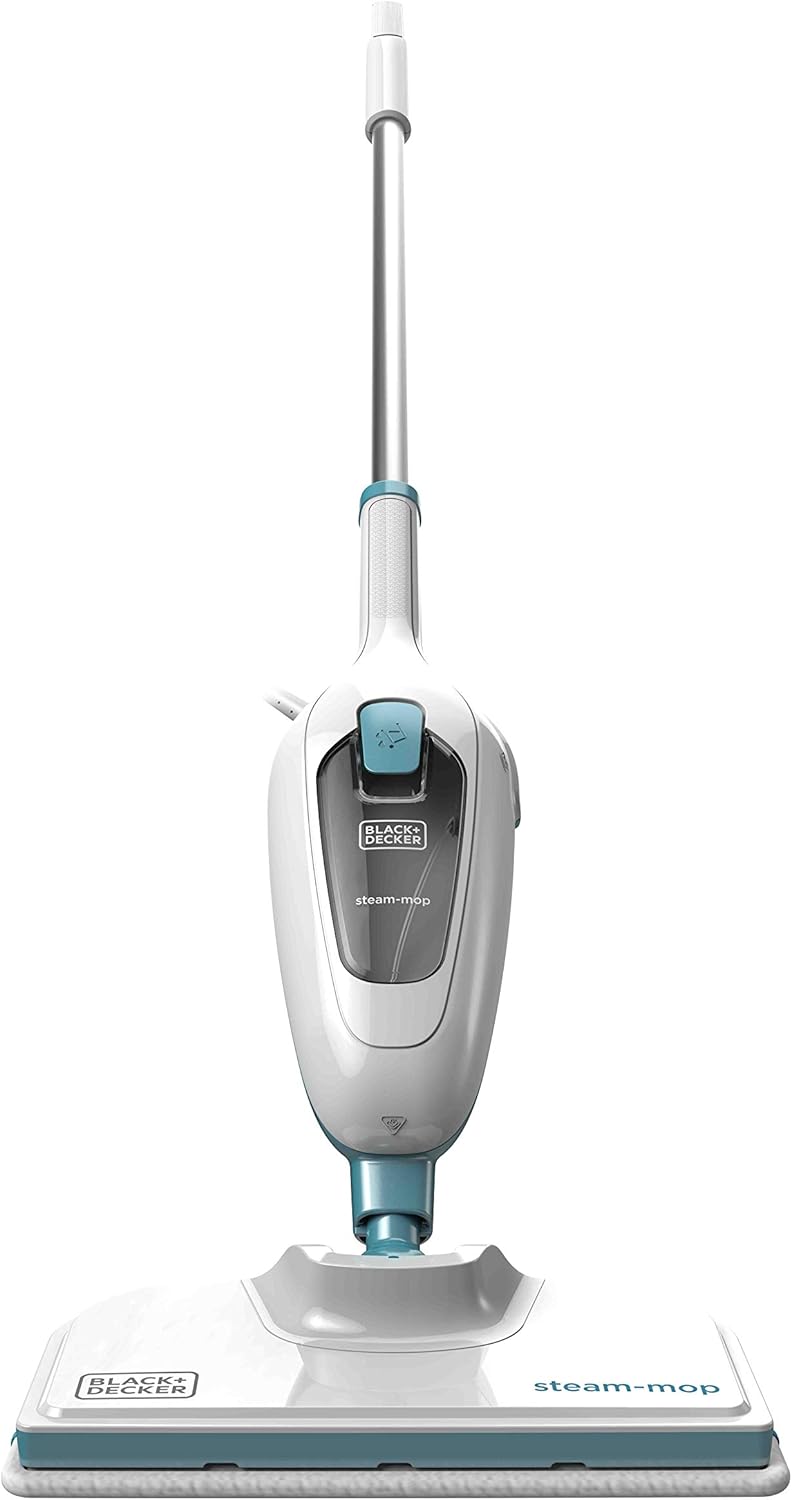 Black+Decker Scopa a vapore Steam Mop FSM13E1 da 1.300W (Pulitore a vapore per una pulizia igienica e profonda, manico e testa rimovibili, facile da usare, incl. 1 panno in microfibra)