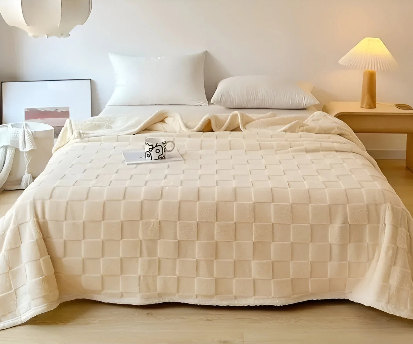 CozyCheck Plaid - Coperta in Pile Reversibile, Spessa e Termica per l'Inverno
