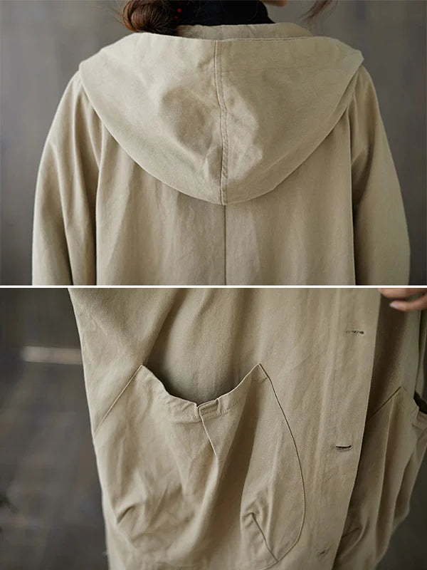Trench con cappuccio da donna