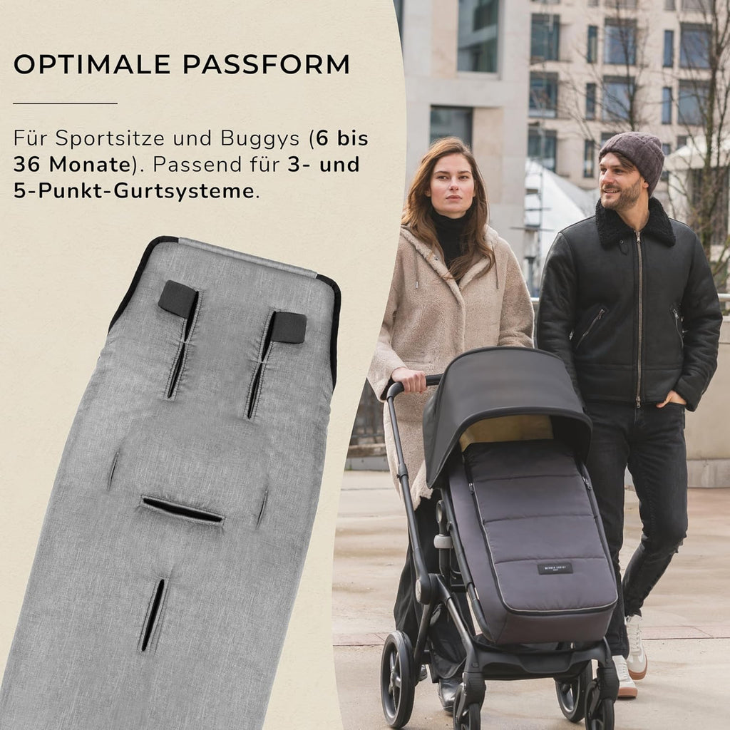 WERNER CHRIST BABY, Kinderwagen-Fußsack CORTINA – Thermo Winterfußsack (Kinder ab 6 - bis 36 Monate), mit herausnehmbarer Lammfelleinlage, medizinisches Fell, in Black (schwarz)