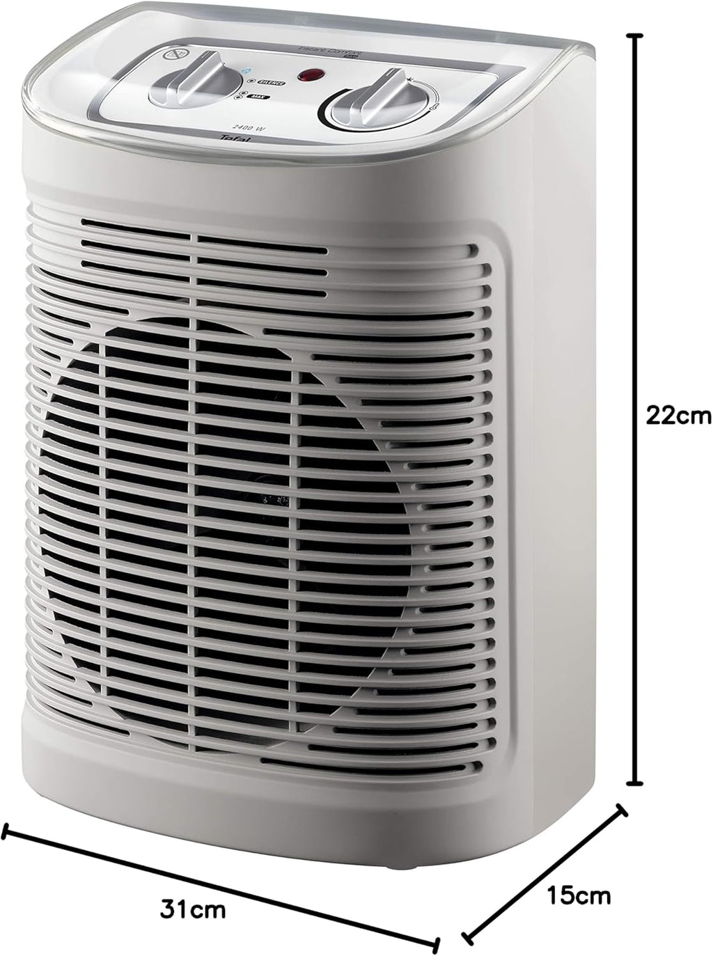 Rowenta Instant Comfort Aqua Termoventilatore, Due Livelli di Riscaldamento, Funzione Ventilatore, Consumo Energetico Regolabile, Silenzioso, Stufa Elettrica, Grigio Chiaro, SO6510F2, 1200 - 2400w