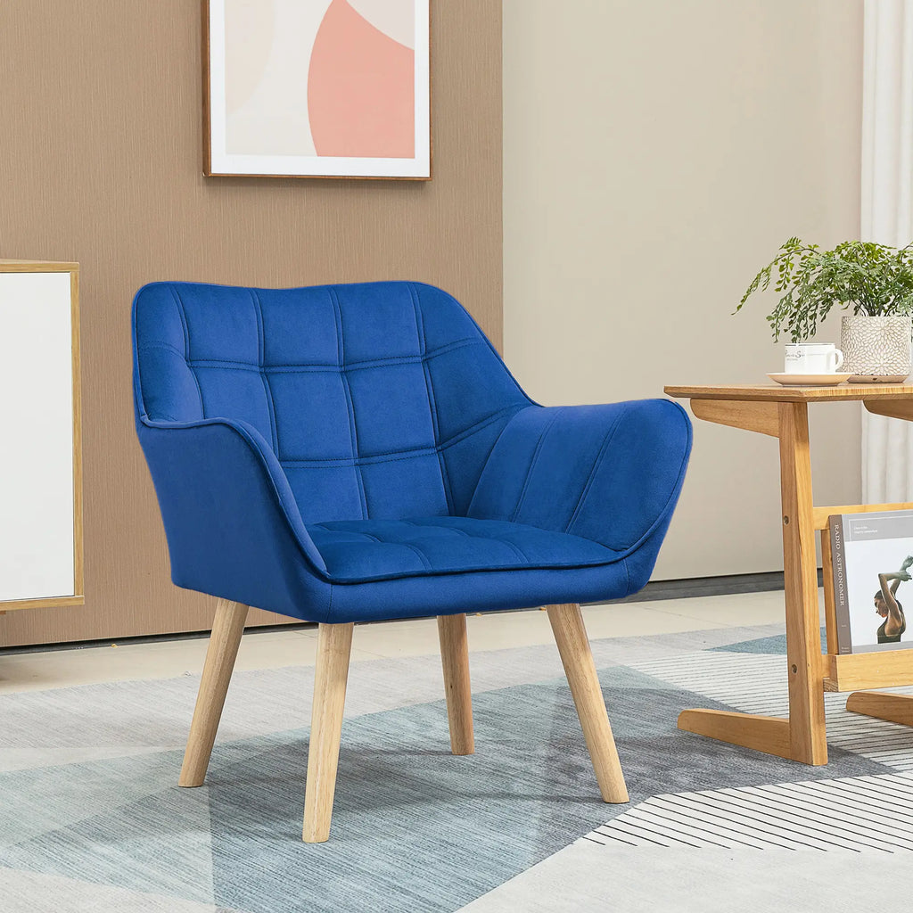 HOMCOM Polsterstuhl Skandi-Design kräftige Farben Blau