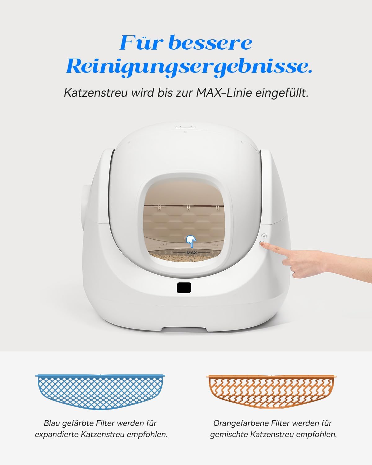 Catlink Baymax Lettiera autopulente, Monitoraggio della salute del tuo gatto, Adatta per gatti da 1,5 a 10 kg, per più gatti