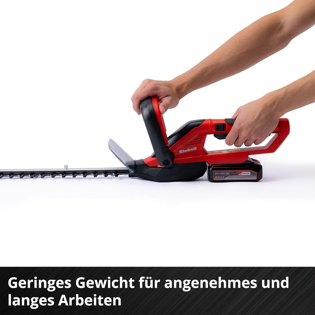 Einhell Tagliasiepi a batteria GC-CH 1855/1 Li-Solo Power X-Change (18 V, lunghezza di taglio 55 cm, distanza tra i denti 18 mm, con raccoglierba, senza batteria)
