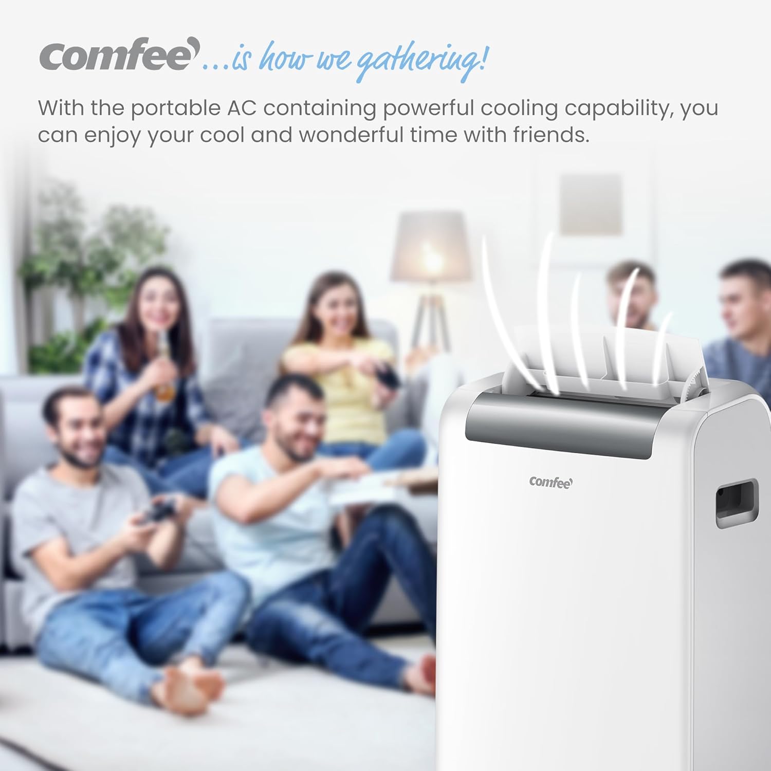 Comfee Condizionatore Portatile Easy Cool 2.0, 7000 BTU 2,0kW, Raffreddamento&Ventilazione&Deumidificazione, Adatto per Ambienti fino a 68m³(25㎡), Controllo tramite APP/Alexa/Google Home/IFTTT, Climatizzatore Portatile con Tubo di Scarico