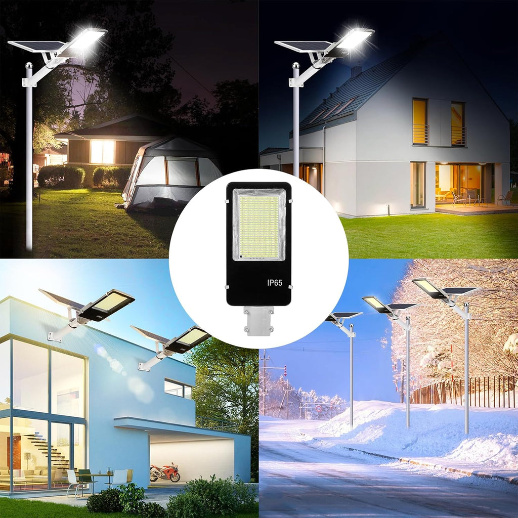 BTTO Solarlampen für Außen mit Fernbedienung,6500K Solar LED Strahler mit 180° Beleuchtungsbereich,IP65 Wasserdichte Dimmbare Solarleuchten Gärten,Wegeleuchten Outdoor für Wand Straße Garage
