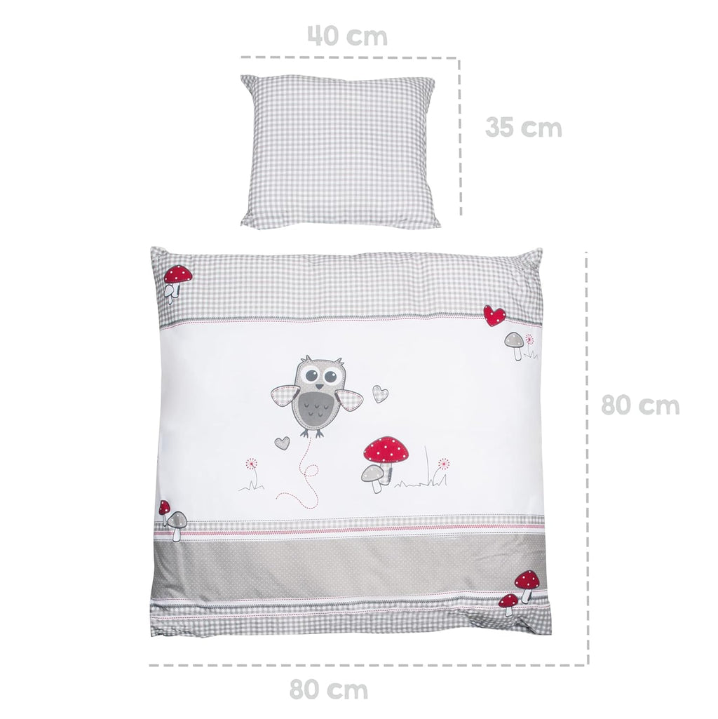 roba Babywiege 40 x 90 cm Adam & Eule - Stubenwagen & Wiege mit Rollen - Bett Set komplett mit Feststellfunktion - Inkl. textiler Ausstattung - Holz weiß
