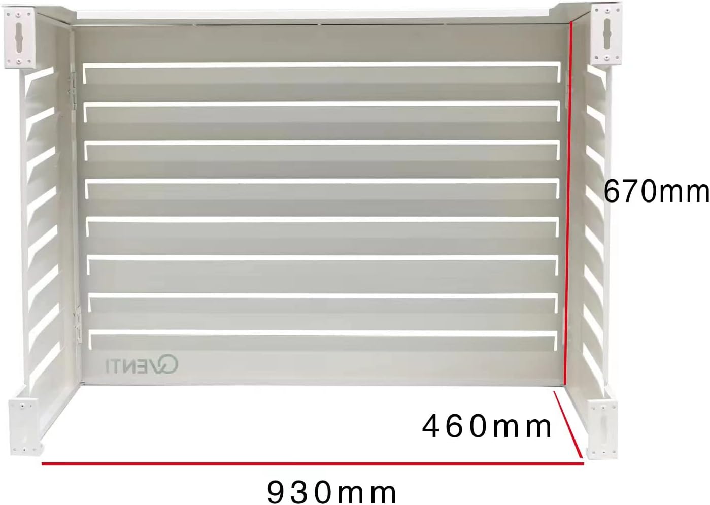 Copertura Qventi per condizionatore - Antracite/Grigio - Alluminio - Griglia di protezione - Rivestimento - Facile montaggio - Taglia S - Dimensioni esterne (LxPxH): 100 x 50 x 75 cm
