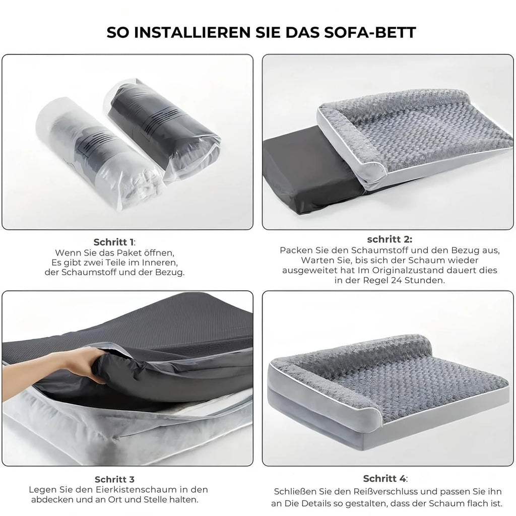 MegaComfort - Groes, wasserfestes Hundebett für maximale Unterstützung und Komfort