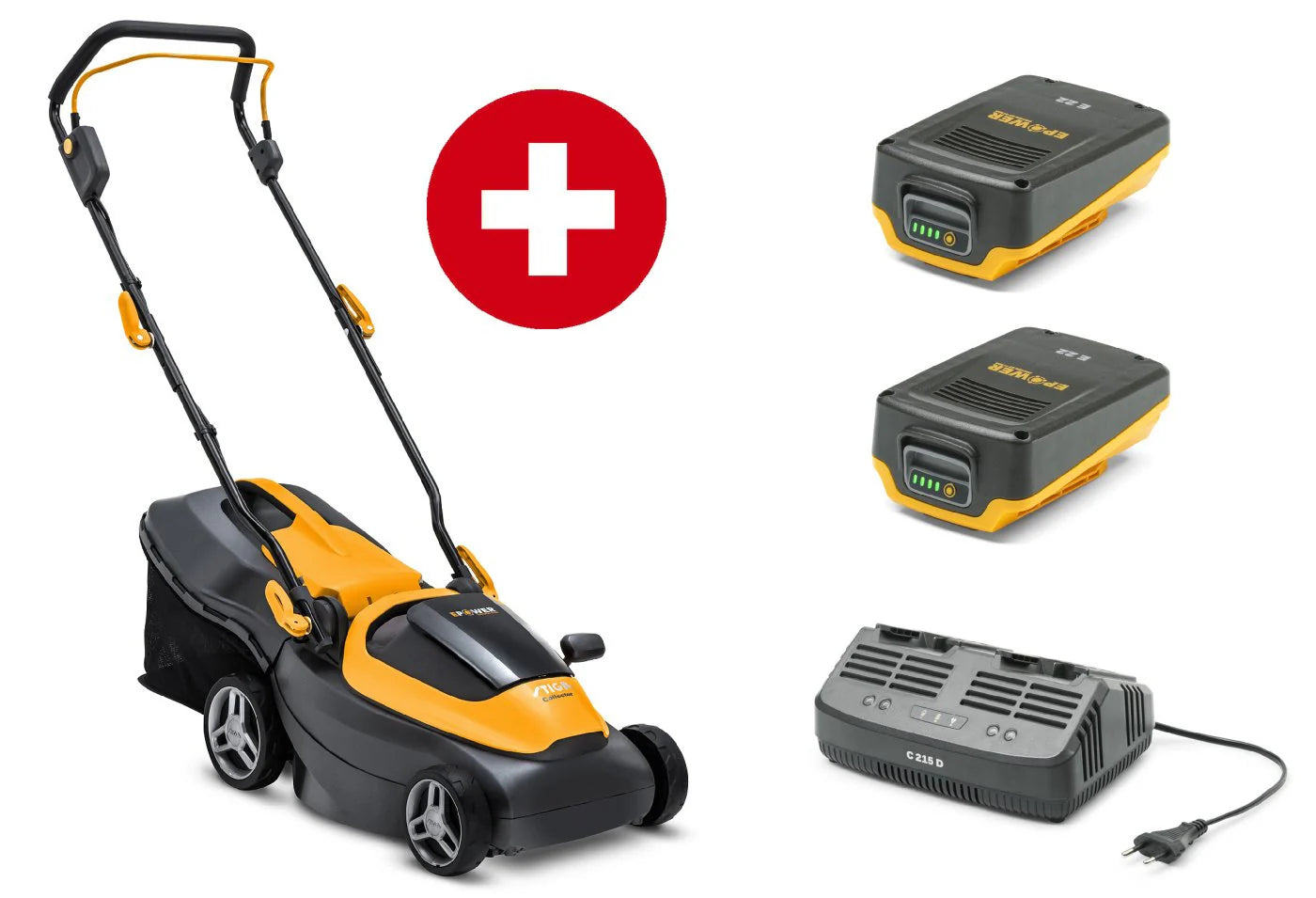Tagliaerba a batteria Stiga Collector 136e Kit - con 2 batterie da 2 Ah e caricabatterie doppio