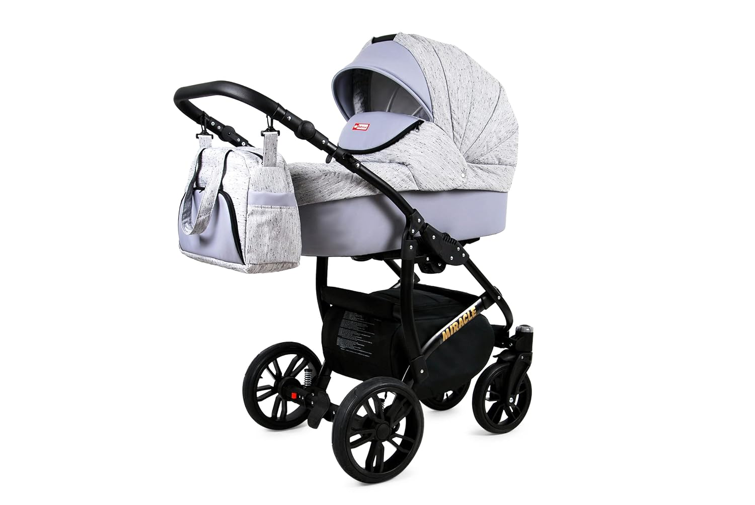 BabyLux® Bambimo Set Passeggino 3 in 1 - Optimal - incl. Navicella, Seduta Passeggino, Seggiolino Auto Ovetto - Seggiolino Auto - Set Passeggino - Passeggino Combinato con Borsa Fasciatoio, Parapioggia ecc.