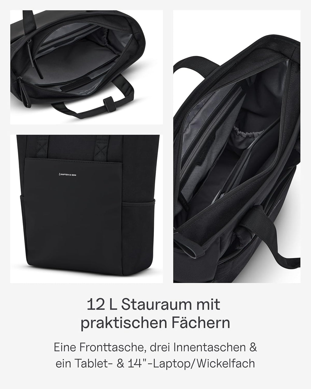 Kapten & Son Rucksack Lindby Diaper Set 12 L | 2in1 Wickelrucksack & Wickeltasche mit Kinderwagen- und Kofferbefestigung | inklusive Kulturtasche, Wickelunterlage & isolierter Flaschenhalter