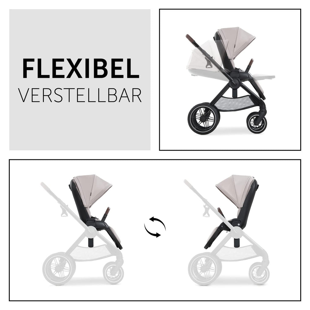 hauck Kinderwagen mit Beindecke Walk N Care ab Geburt bis 22 kg mit Liegefunktion, Becherhalter, Sitz Wendbar & Höhenverstellbar, Gummireifen, Teleskopgriff, UPF 50+, Zusammenklappbar (Dark Navy Blue9