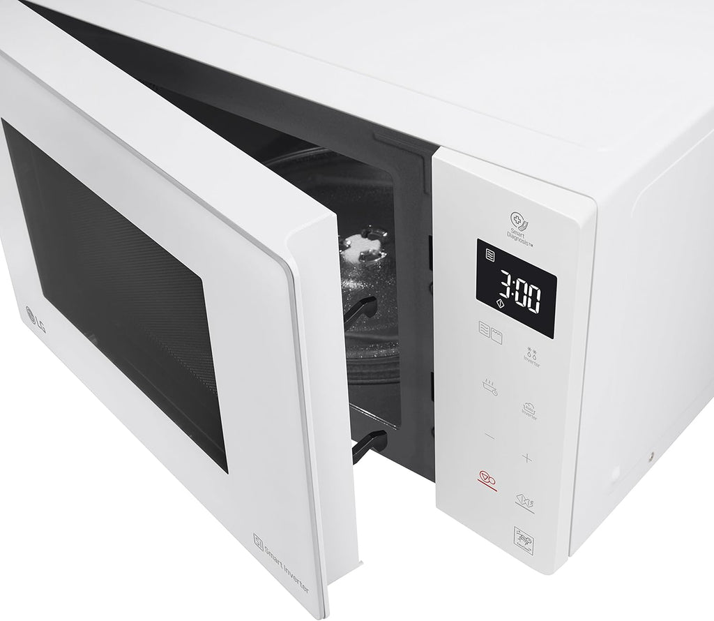Microonde LG MH6535GIS con tecnologia Inverter e grill al quarzo, capacità 25 litri, 1000 W, programmi automatici, livelli di potenza regolabili per una cottura ottimale e funzione EasyClean, nero