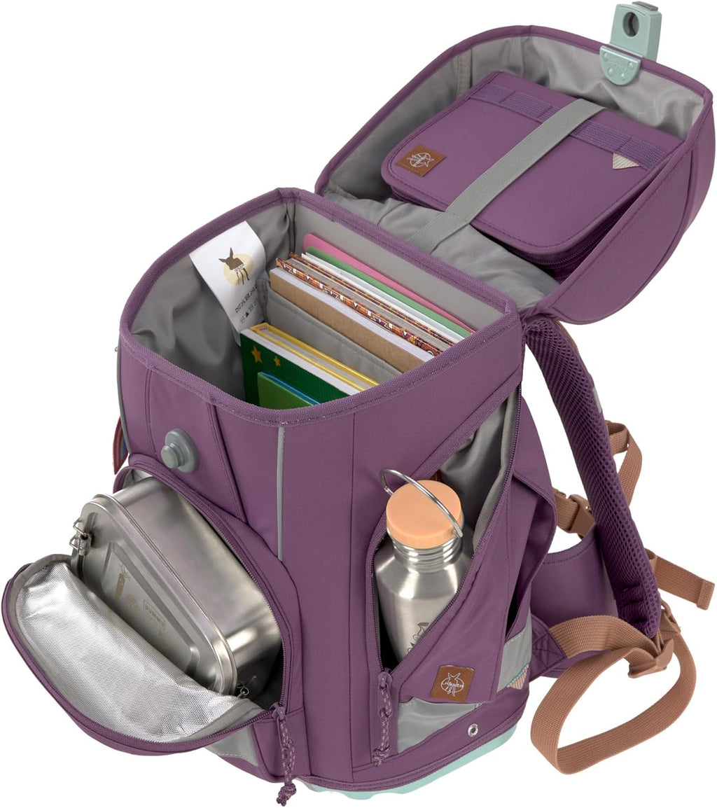 LÄSSIG 7-teiliges Schulranzen Set Kinder/School Set Boxy Unique Schwarz