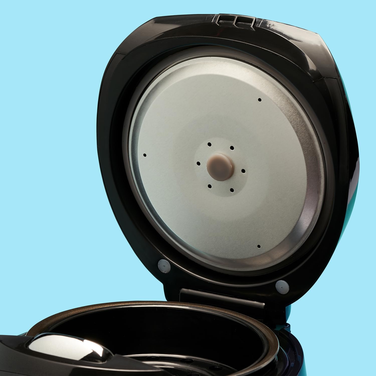 REISHUNGER Cuociriso digitale piccolo, nero | Da 0,6 L fino a 3 persone | Funzione mantenimento calore, timer e pentola premium | Multicooker e vaporiera piccoli, 8 programmi, tecnologia a 7 fasi