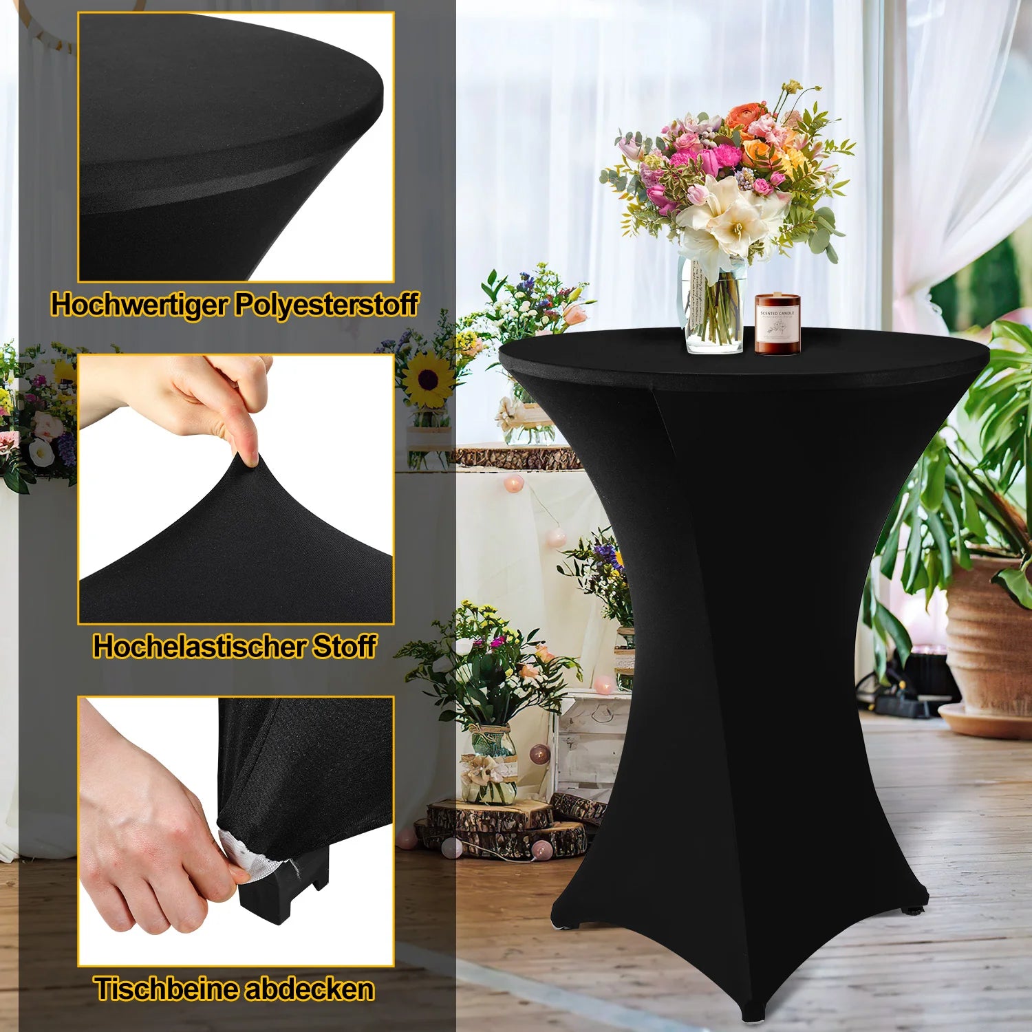 Sonnewelt Stehtisch klappbar 80cm mit Husse