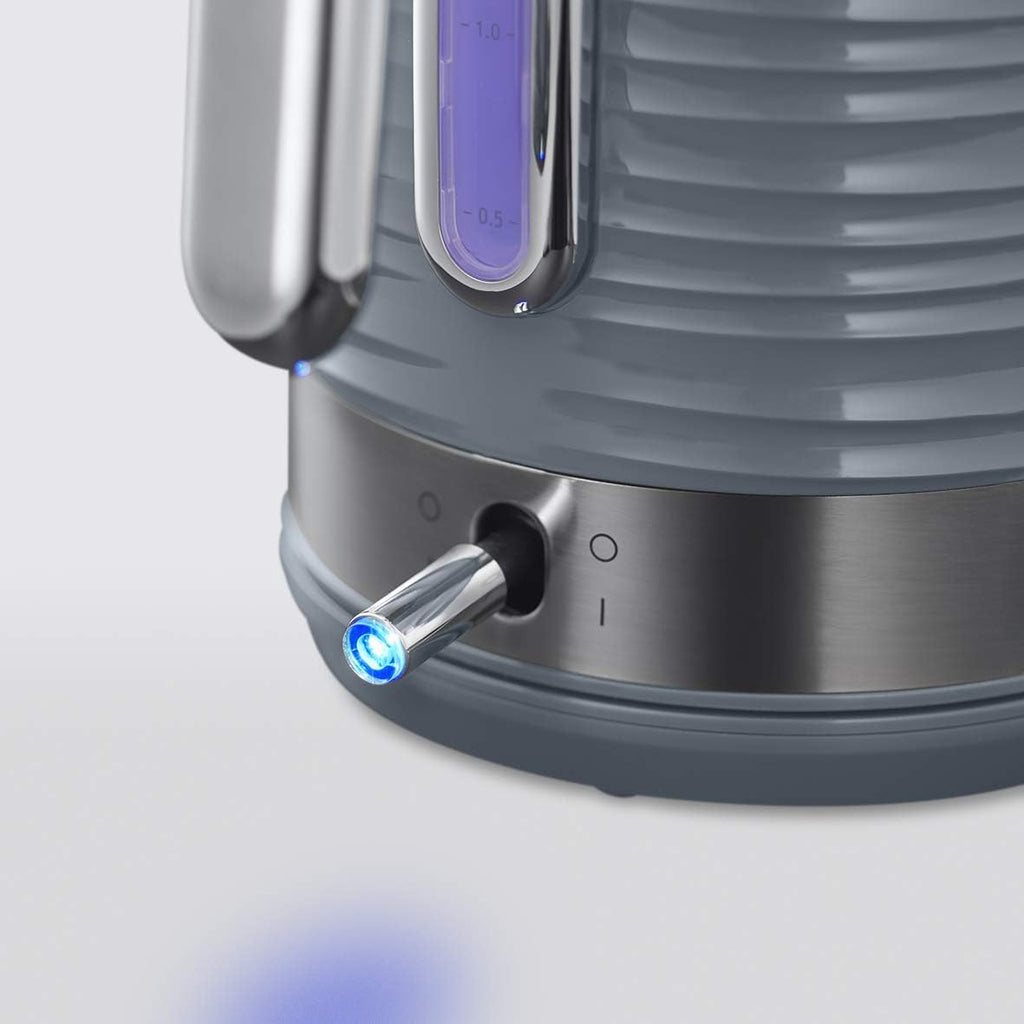 Russell Hobbs Inspire Grey Colazione Set Tostapane, Bollitore e Macchina da Caffè