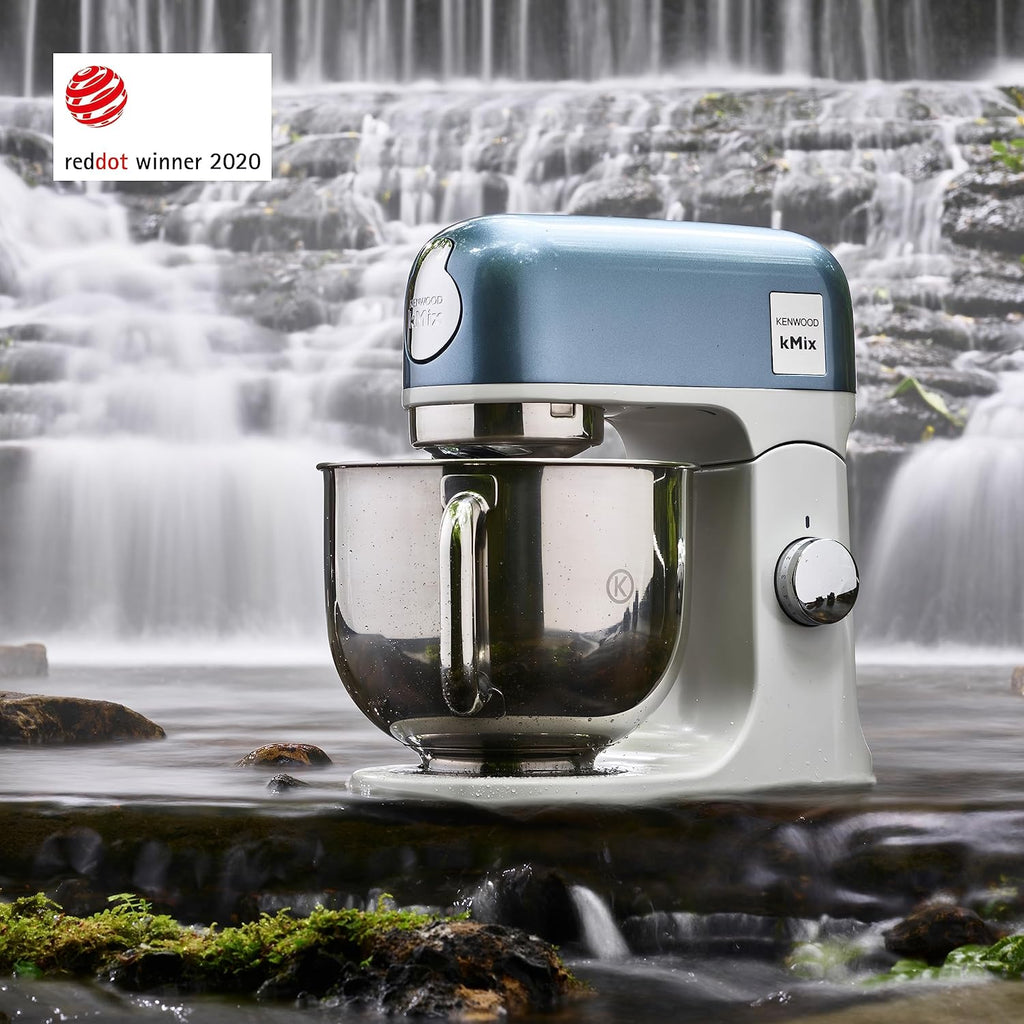 Kenwood kMix KMX750RD Robot da cucina, Ciotola in acciaio inox da 5 litri, Sistema di sicurezza Safe-Use, Corpo in metallo, 1000 Watt, Inclusi set di 3 accessori da pasticceria e paraspruzzi, Rosso