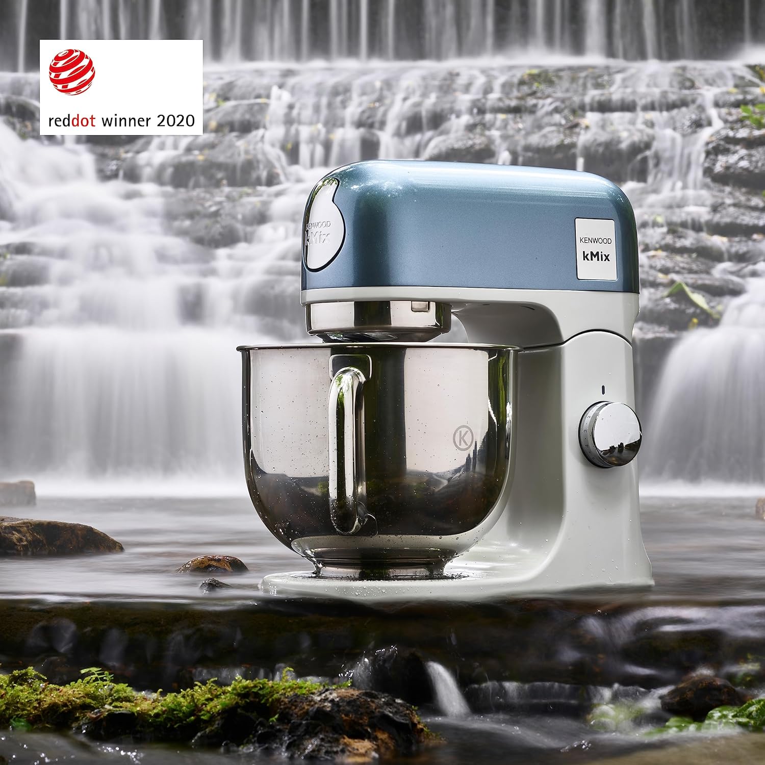 Kenwood kMix KMX750RD Robot da cucina, Ciotola in acciaio inox da 5 litri, Sistema di sicurezza Safe-Use, Corpo in metallo, 1000 Watt, Inclusi set di 3 accessori da pasticceria e paraspruzzi, Rosso