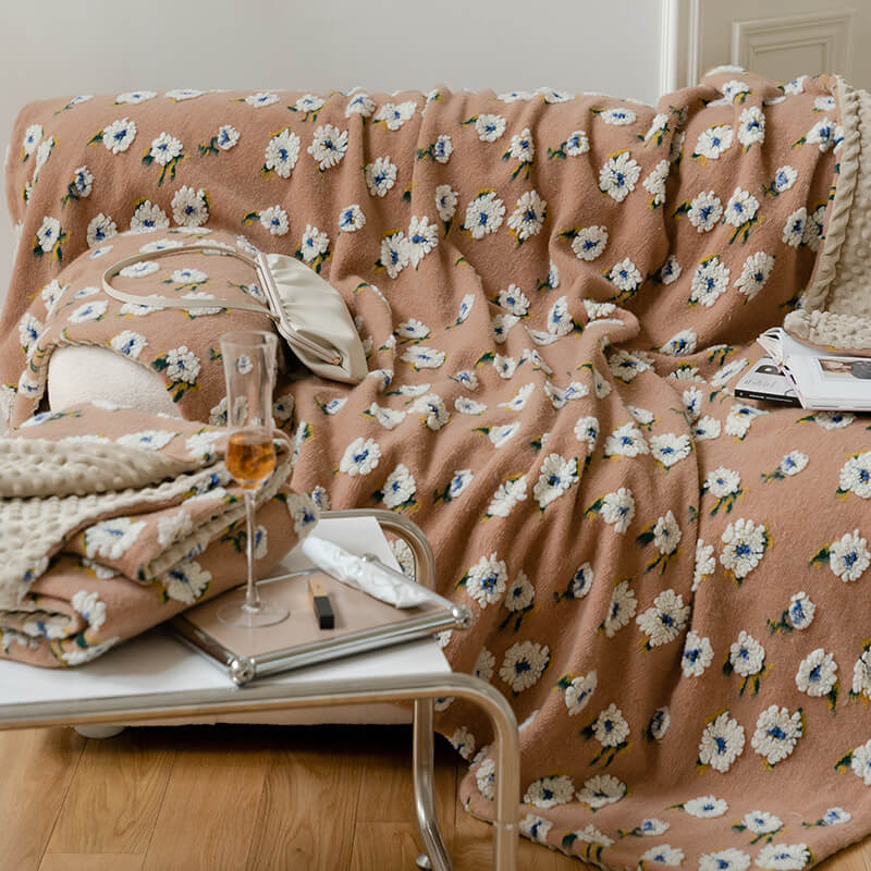 Romantische Kuscheldecke aus Jacquard-Fleece und Minky für Mensch und Tier