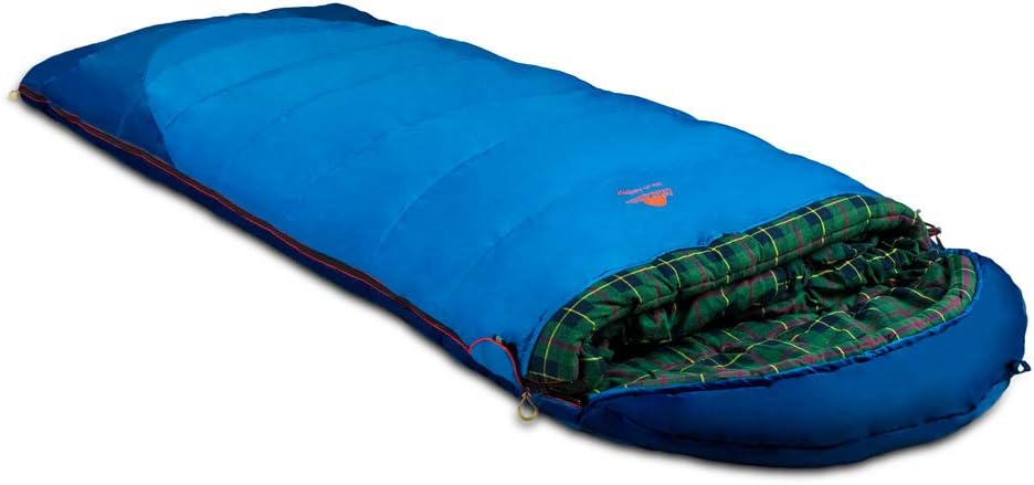 Alexika Tundra Plus Schlafsack,warm, bequem, rechteckig 3 Saison Deckenschlafsack für Erwachsene und Familien Outdoor Camping im niedrigen Temperaturen bis zu -2 C mit Kompressionsack,