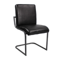 Esszimmerstuhl Serie Liso aus Büffelleder in Schwarz - Gestell ohne Armlehne