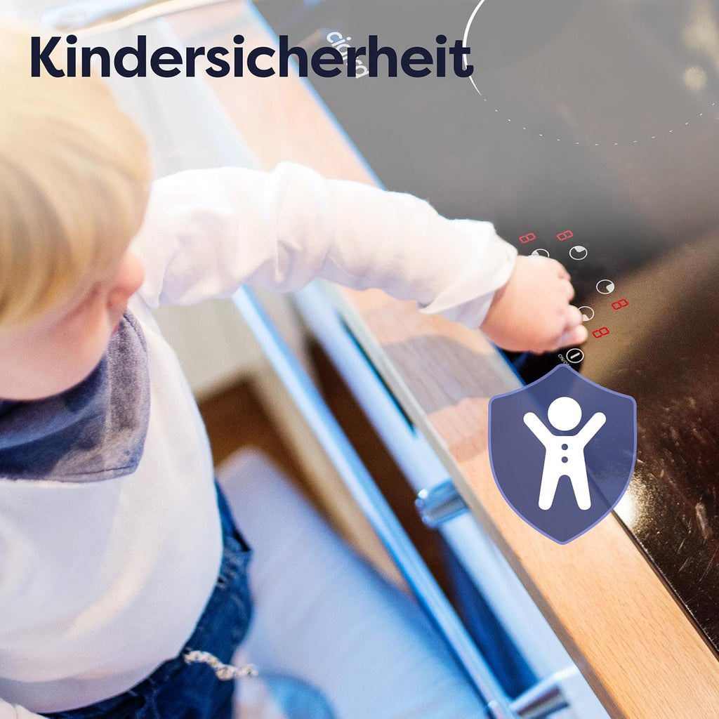 Ciarra CABBIH4-C 4 Zonen Einbau Induktionskochfeld 60cm Kochfeld Induktion Herdplatte Touch-Bedienung mit 4 Platten 9 Leistungsstufen Induktionskochplatte Timer 6000W