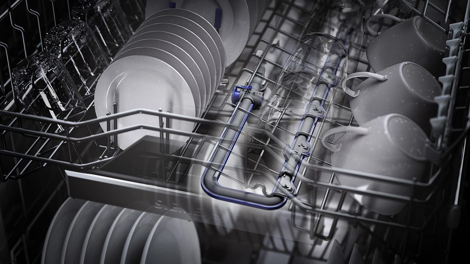 Siemens SN43ES14VE, lavastoviglie intelligente iQ300, lavastoviglie da incasso con cassetto portaposate, 60 cm, apertura automatica della porta grazie ad autoOpen dry, particolarmente silenziosa con motore iQdrive, aquaStop, acciaio inossidabile