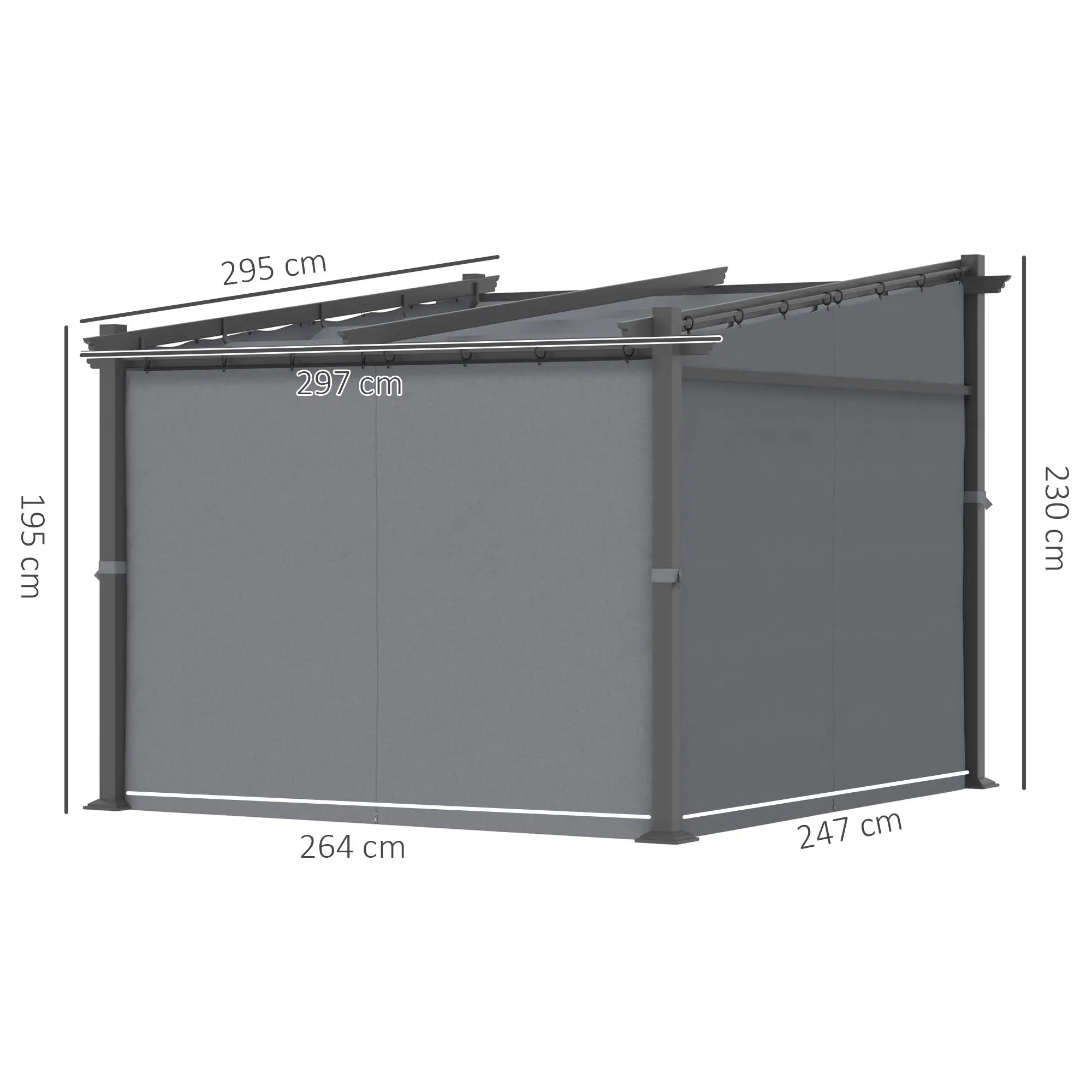 Pergola Outsunny con tetto retrattile e sistema a fune