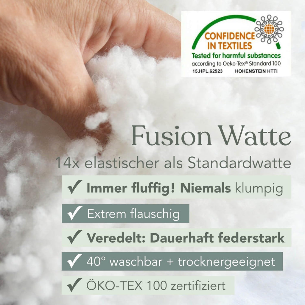 Traumreiter Visco XXL Seitenschläferkissen mit Bezug Baumwolle Graphit Grau, Hybrid Kissen + 1cm Memory Foam, U förmiges Schwangerschaftskissen Gel Body Pillow Komfortkissen Ergonomie Zertifiziert