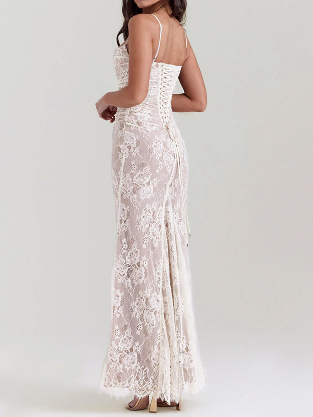VINTAGE MAXIKLEID AUS SPITZE