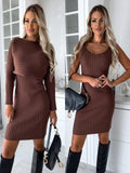 Geripptes Kleid mit doppelten Anhngern