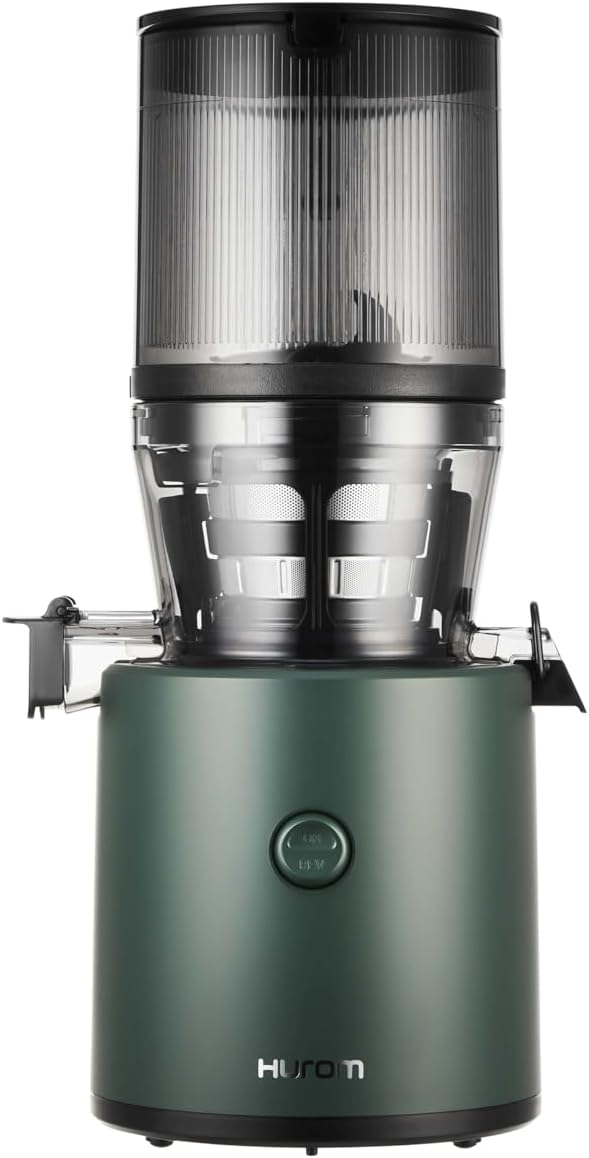 HUROM | Estrattore di succo per frutta e verdura | Slow Juicer | H320N | Spremiagrumi elettrico a freddo | Motore silenzioso | Facile da pulire | Con caraffa grande e filtro a setaccio da 2L | 200 Watt | Senza BPA | Nero