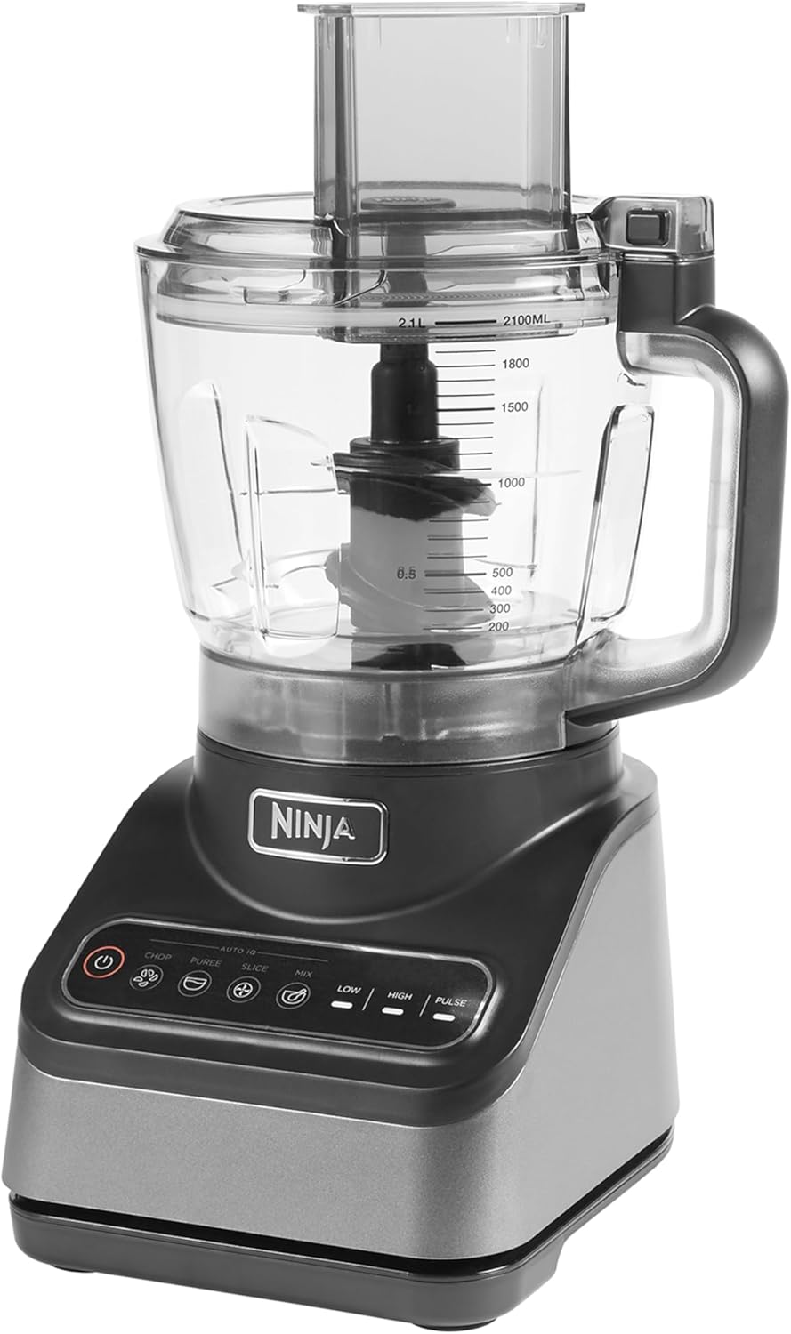 Ninja 2-in-1 Mixer mit 3 Programmen; Mixen, Max Mixen und Zerkleinern & 4 manuellen Einstellungen, 2,1L Krug & 700ml Becher, 1200W, spülmaschinenfest, Auto-iQ, Schwarz BN750EU