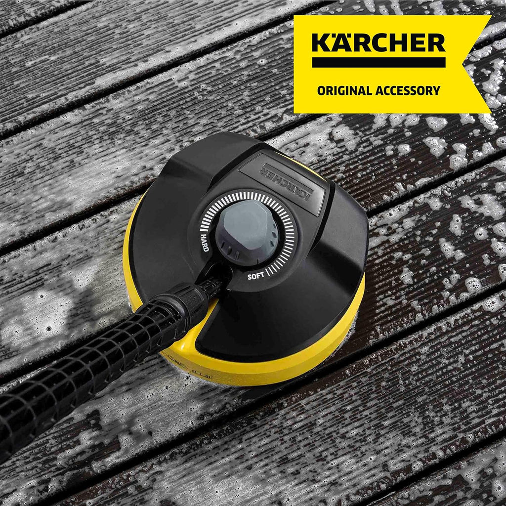 Krcher Flchenreiniger T-Racer T 5 (Spritzwasserschutz, für groe Flchen, zwei Flachstrahldüsen, Handgriff für senkrechtes arbeiten), schwarz-gelb