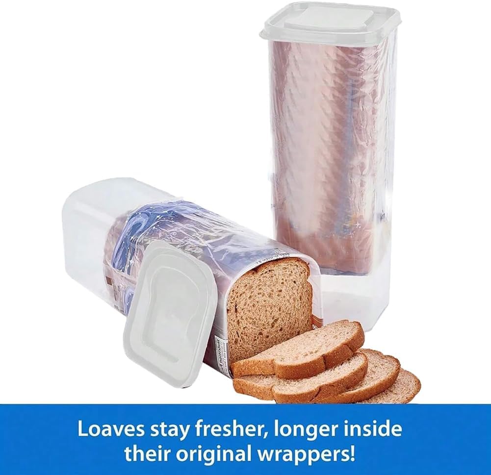 Tlilyy Scatola di pane trasparente in plastica, porta toast per la conservazione della freschezza con coperchio, contenitore per il pane croccante, contenitore per la conservazione del pane, facile da usare A