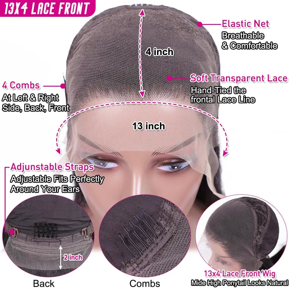 Natürliche Schnheit - Echthaar Lace Front Perücken mit transparenter Spitze